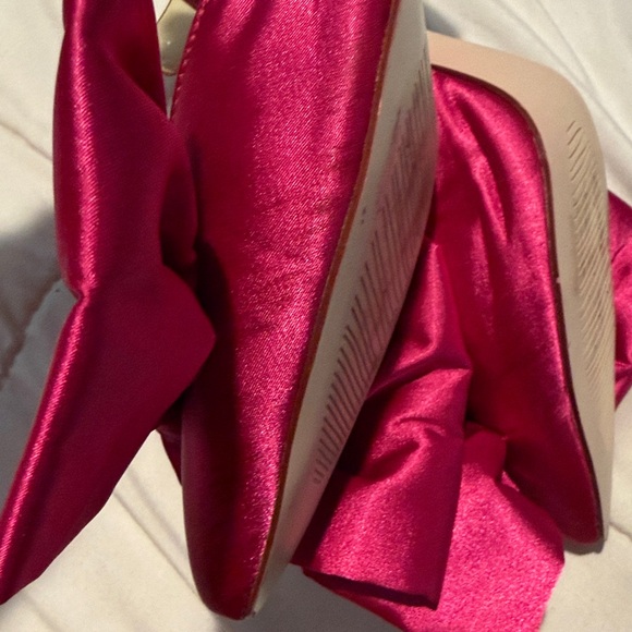Azalea Wang 🎀 Fushia bright Pink Bow Backless Heels Sz.8 - Picture 12 of 16